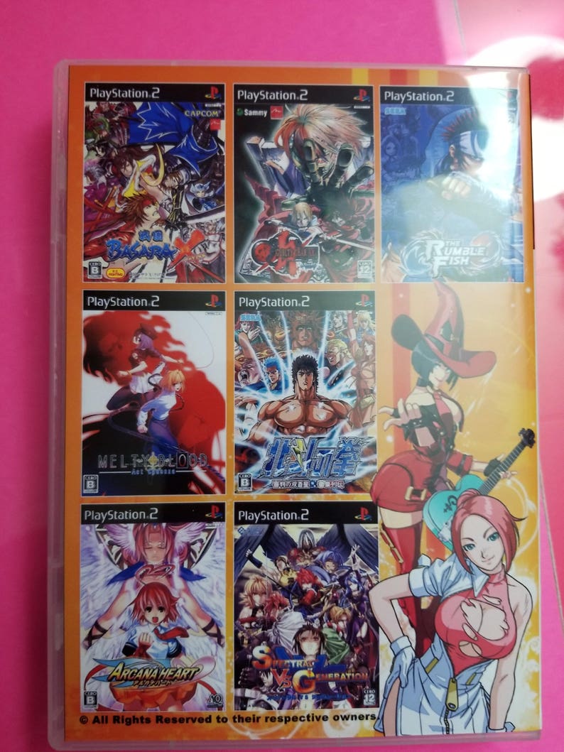 PS2 2d Fighting best of reproduction case with free art disc with rom for hte Playstion 2