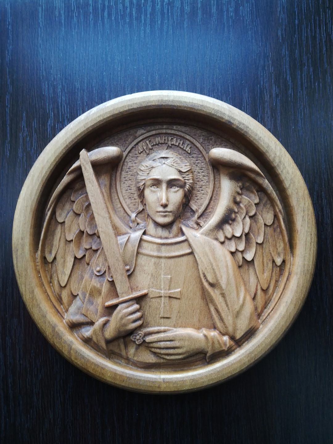 St Archangel Michael Wood Carved Icon Home Decor - Etsy