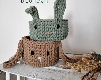 Video instructions bunny basket / Easter basket / instructions crochet basket / 2 variants !!!German!!!