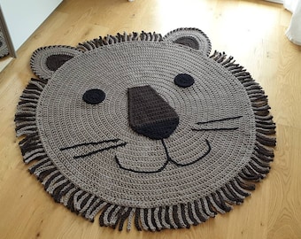 Kinderzimmerteppich Löwe / Häkelteppich / Löwenteppich /  leon crochet rug