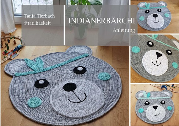 Hakelanleitung Indianer Barenteppich Diy Teppich Indianer Etsy