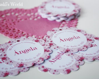 Labels personalized communion details