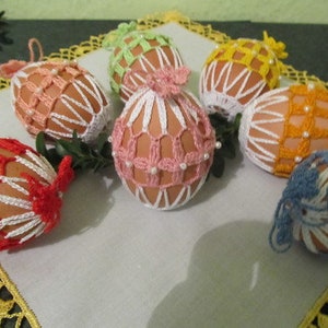 Crocheted Easter egg cover, Easter decoration. Crochet easter eggs, Set of 7 Hand Crocheted Easter Eggs image 3