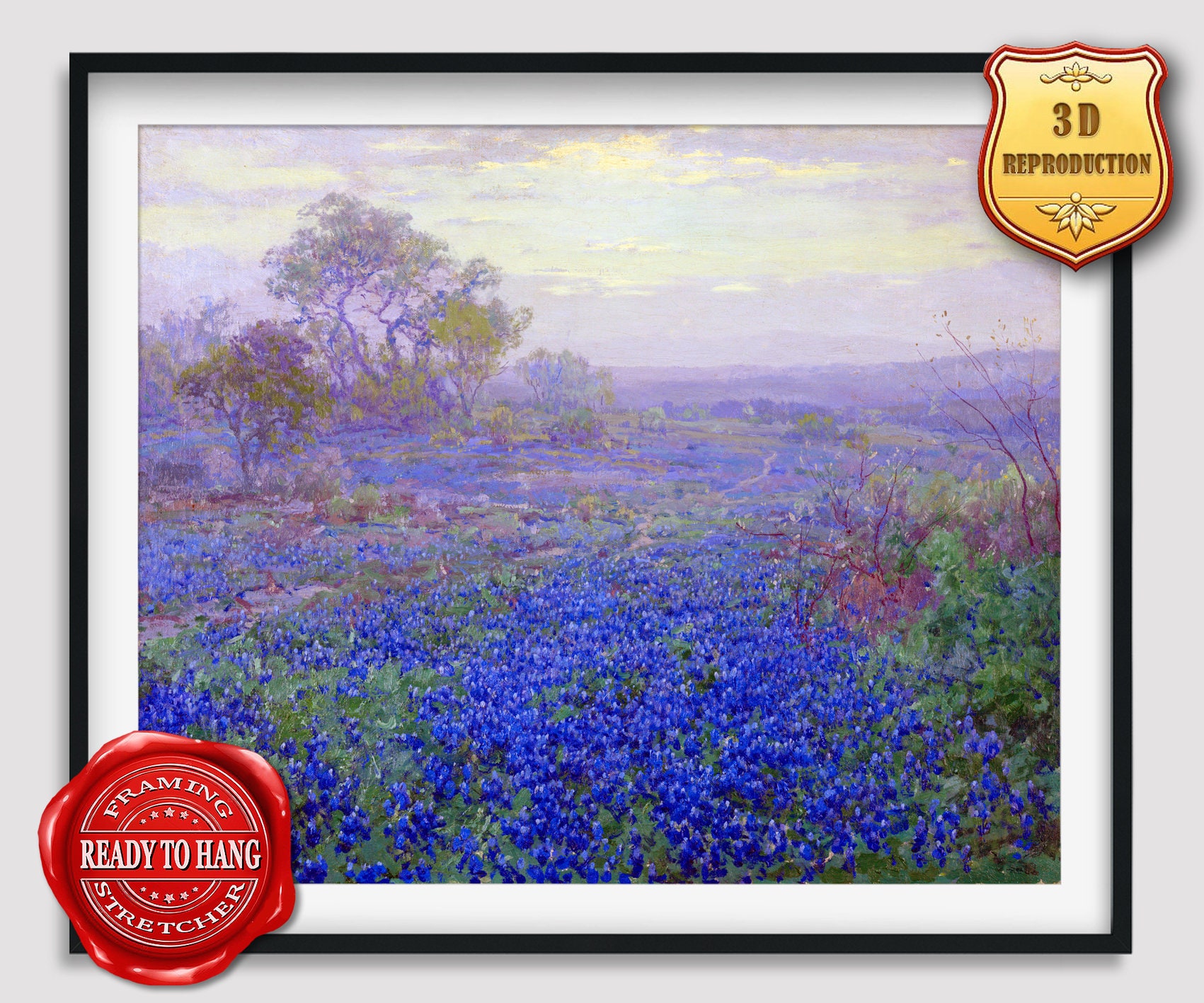 Robert Julian Onderdonk A Cloudy Day Bluebonnets Giclee Print Etsy