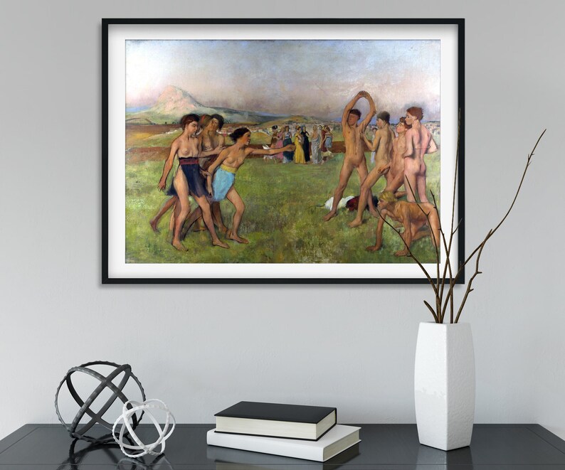 Edgar Degas Young Spartans Exercising Giclee Print Etsy