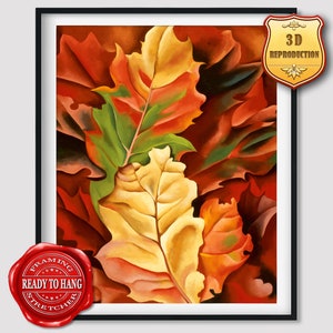 Georgia O'Keeffe Autumn Leaves Giclee Print Reproduction Painting Large Size Canvas Paper Wall Art Poster Ready to Hang Framed Print