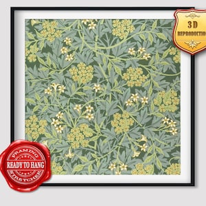 William Morris Jasmine Giclee Print Texture Gel Reproduction Painting Large Size Canvas Paper Wall Art Poster Ready to Hang Framed Print