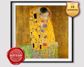 グスタフ・クリムト：接吻（1907-1908年）キャンバスギャラリーラップ