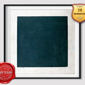 Kazimir Malevich Black Square Giclee Print Texture Gel Reproduction Painting Large Size Canvas Paper Wall Art Poster Ready to Hang Frame
