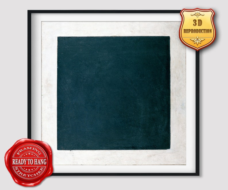 Kazimir Malevich Black Square Giclee Print Texture Gel Reproduction Painting Large Size Canvas Paper Wall Art Poster Ready to Hang Frame image 1