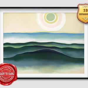 Georgia O'Keeffe Sun Water Maine Giclee Print Reproduction Painting Large Size Canvas Paper Wall Art Poster Ready to Hang Framed Print