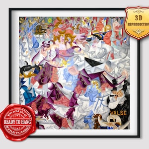 Gino Severini Dynamic Hieroglyphic of the Bal Tabarin Giclee Print Reproduction Painting Large Size Canvas Paper Wall Art Framed Poster
