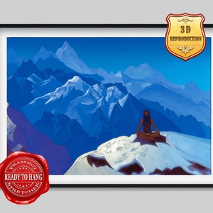 Nicholas Roerich On the Heights Tummo Giclee Print Reproduction Painting Large Size Canvas Paper Wall Art Poster Ready to Hang Framed Print