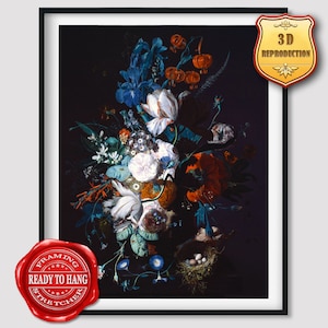 Jan van Huysum Vase with Flowers Giclee Print Reproduction Painting Large Size Canvas Paper Wall Art Poster Ready to Hang Framed Print