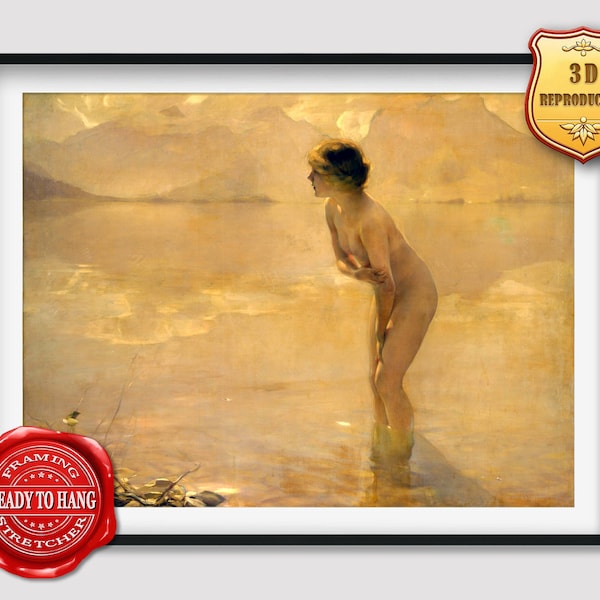 Paul Émile Chabas September Morn Giclee Print Reproduction Painting Large Size Canvas Paper Wall Art Poster Ready to Hang Framed Print
