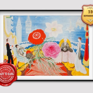 Florine Stettheimer Family Portrait II Giclee Print Reproduction Painting Large Size Canvas Paper Wall Art Poster Ready to Hang Framed Print