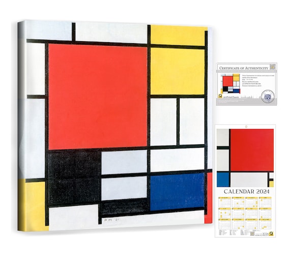 Piet Mondrian Composition Red Yellow Blue and Black 77x77x3cm