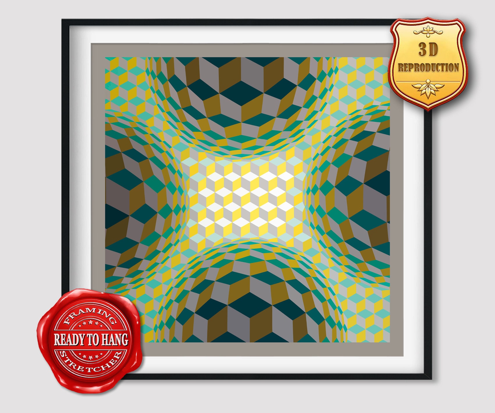 Composition61, Victor Vasarely, 1961, Op Art Movement, Geometric