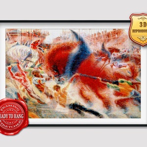 Umberto Boccioni The City Rises Giclee Print Reproduction Painting Large Size Canvas Paper Wall Art Poster Ready to Hang Framed Print