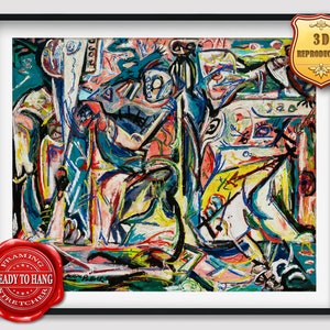Jackson Pollock Circumcision Giclee Print Reproduction Painting Large Size Canvas Paper Wall Art Poster Ready to Hang Framed Print
