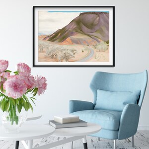 Georgia O'Keeffe Mesa and Road East Giclee Print Reproduction Painting Large Size Canvas Paper Wall Art Poster Ready to Hang Framed Print image 2