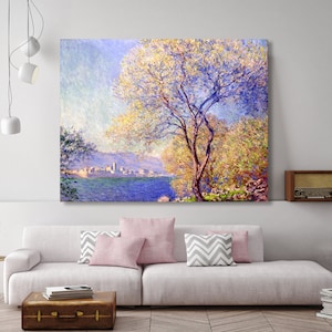 Claude Monet. Antibes visto. Impressionismo. Gel texture 3D. Tela con vernice di rivestimento. Tela di cotone, Carta fine art, riproduzione Gicklee