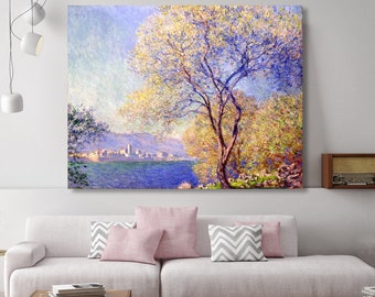 Monet Antibes Seascape, Impressionism 3D Texture Gel Canvas Art