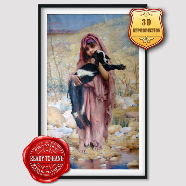 Gabriel Ferrier Young Algerian Shepherdess Giclee Print Reproduction Painting Large Size Canvas Paper Wall Art Poster Ready to Hang Framed