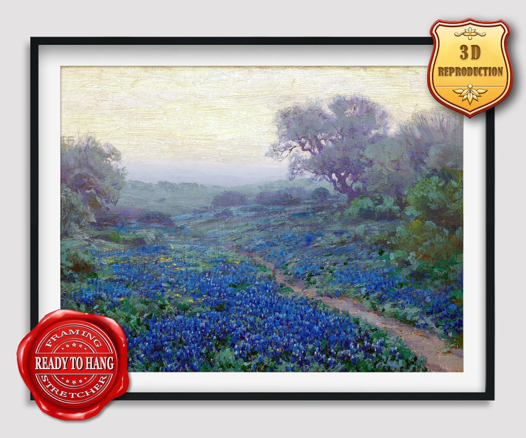 Late Afternoon in the Bluebonnets Robert Julian Onderdonk Giclee Canvas Print 