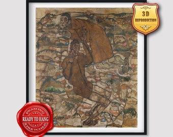 Egon Schiele Levitation Giclee Print Texture Gel Reproduction Painting Large Size Canvas Paper Wall Art Poster Ready to Hang Framed Print