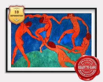 Matisse 'The Dance' Giclee Print, Texture Gel Reproduction, Framed Canvas Art