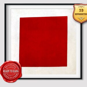 Kazimir Malevich Red Square Giclee Print Reproduction Painting Large Size Canvas Paper Wall Art Poster Ready to Hang Framed Print