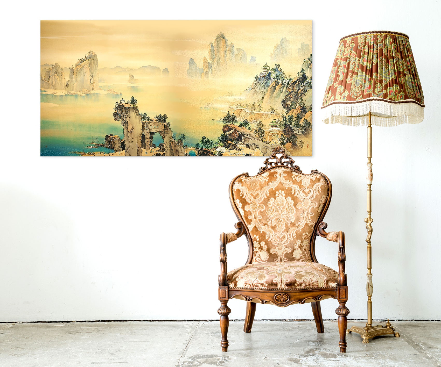 Yamamoto Shunkyo Japanese Painting: 3D Texture Gel Coated Giclee