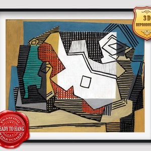 Pablo Picasso Still Life Giclee Print Texture Gel Reproduction Painting Large Size Canvas Paper Wall Art Poster Ready to Hang Framed Print