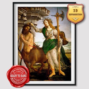 Sandro Botticelli Pallas and the Centaur Giclee Print Reproduction Painting Large Size Canvas Paper Wall Art Framed Poster Ready to Hang