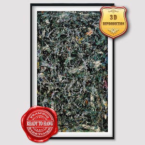 Jackson Pollock Full Fathom Five Giclee Print Reproduction Painting Large Size Canvas Paper Wall Art Poster Ready to Hang Framed Print