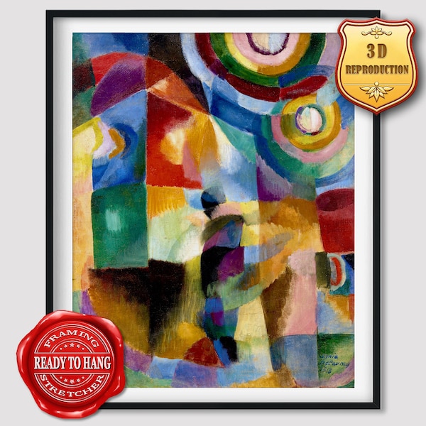 Sonia Delaunay Electric Prisms Giclee Print Reproduction Painting Large Size Canvas Paper Wall Art Poster Ready to Hang Framed Print