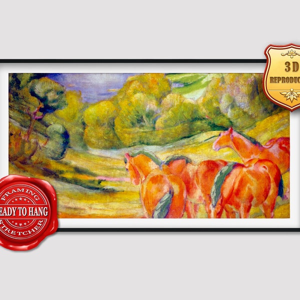 Franz Marc Large Landscape I Giclee Print Reproduction Painting Large Size Canvas Paper Wall Art Poster Ready to Hang Framed Print