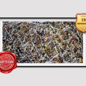 Jackson Pollock Alchemy Giclee Print Texture Gel Reproduction Painting Large Size Canvas Paper Wall Art Poster Ready to Hang Framed Print
