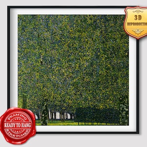 Gustav Klimt The Park Giclee Print Texture Gel Reproduction Painting Large Size Canvas Paper Wall Art Poster Ready to Hang Framed Print