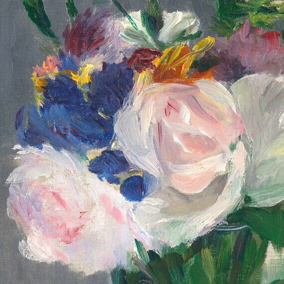 Edouard Manet Flowers In A Crystal Vase Giclee Print Etsy