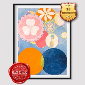 Hilma af Klint The Ten Largest No 2 Childhood Giclee Print Reproduction Painting Large Size Canvas Paper Wall Art Poster Ready to Hang Frame
