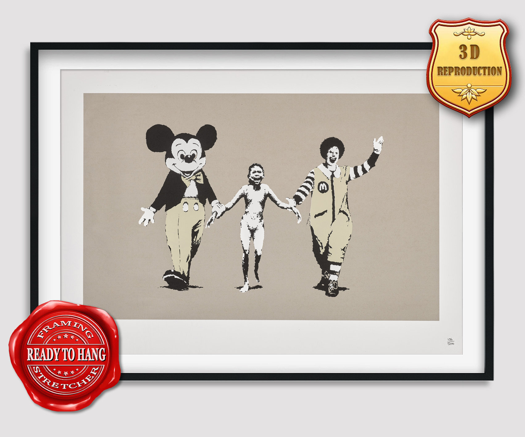 Banksy Napalm Giclee Print Texture Gel Reproduction Painting Large