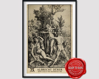 Albrecht Durer Hercules at the Crossroad Giclee Print Reproduction Painting Large Size Canvas Paper Wall Art Poster Ready to Hang Frame