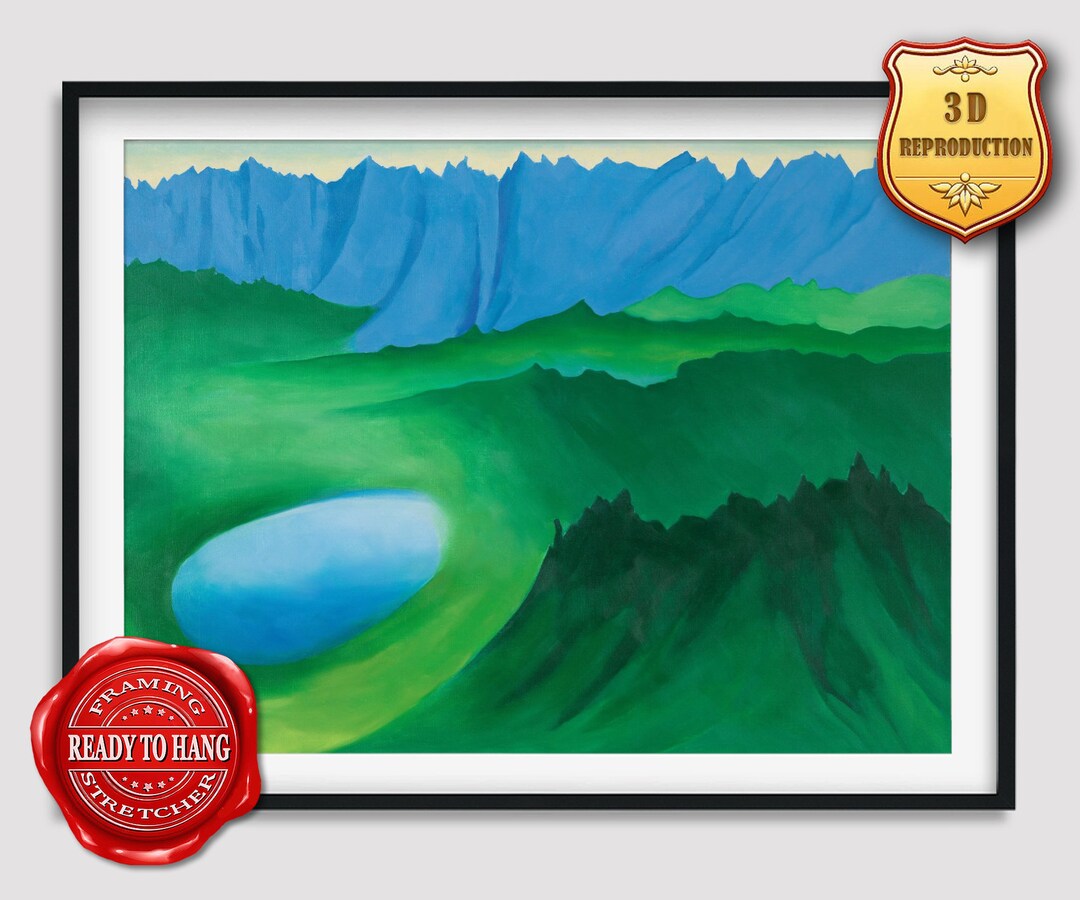 Georgia O'keeffe Mountains and Lake Giclee Print Reproduction Painting ...