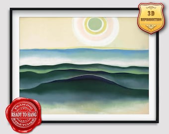 Georgia O'Keeffe Sun Water Maine Giclee Print Reproduction Painting Large Size Canvas Paper Wall Art Poster Ready to Hang Framed Print