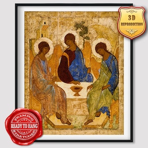 Andrei Rublev The Trinity Giclee Print Texture Gel Reproduction Painting Large Size Canvas Paper Wall Art Poster Ready to Hang Framed Print