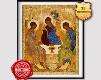 Andrei Rublev The Trinity Giclee Print Texture Gel Reproduction Painting Large Size Canvas Paper Wall Art Poster Ready to Hang Framed Print