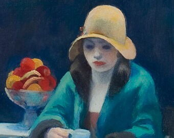 Edward Hopper 'Automat' Giclée Print, Textured Canvas or Paper, Framed