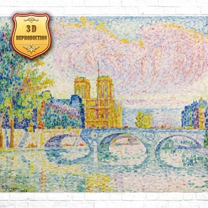 Paul Signac La Cité Paris Giclee Print Texture Gel Reproduction Painting Large Size Canvas Paper Wall Art Poster Ready to Hang Framed Print